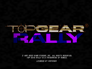 Top Gear Rally title screen for Nintendo 64